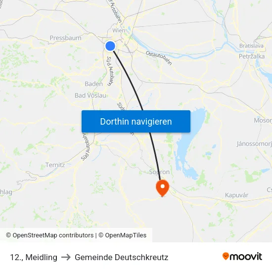 12., Meidling to Gemeinde Deutschkreutz map