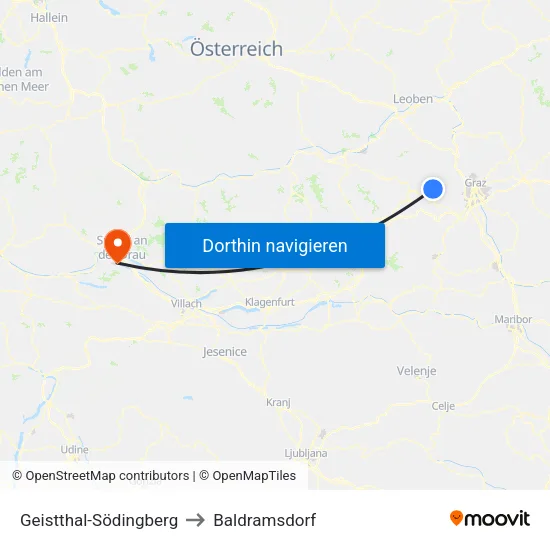 Geistthal-Södingberg to Baldramsdorf map