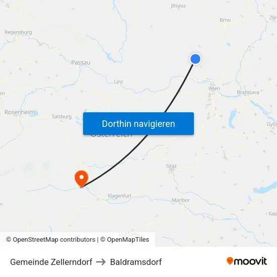 Gemeinde Zellerndorf to Baldramsdorf map