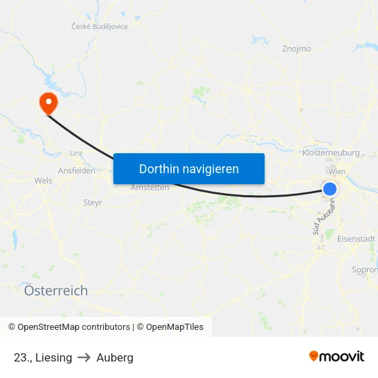 23., Liesing to Auberg map