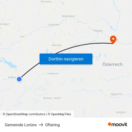 Gemeinde Lorüns to Oftering map