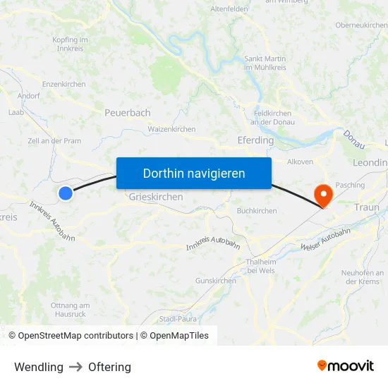 Wendling to Oftering map