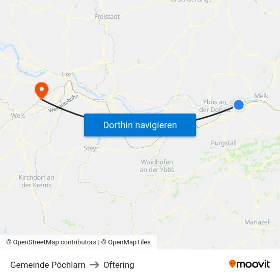 Gemeinde Pöchlarn to Oftering map