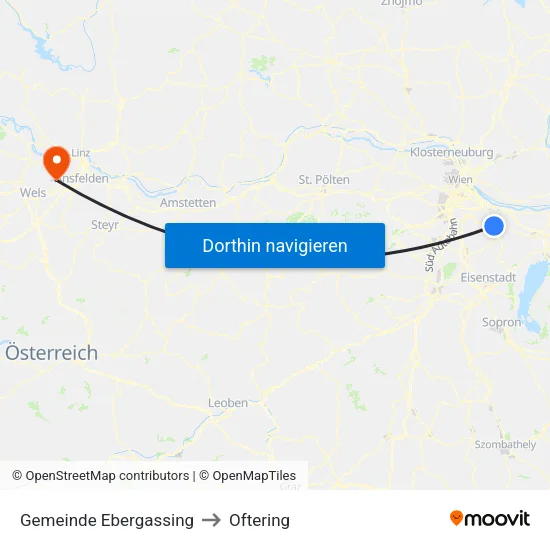 Gemeinde Ebergassing to Oftering map