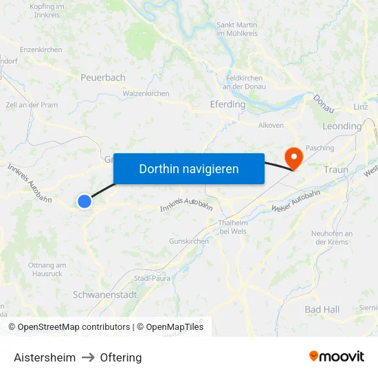Aistersheim to Oftering map