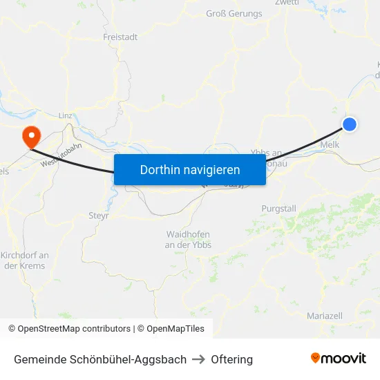Gemeinde Schönbühel-Aggsbach to Oftering map