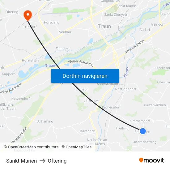 Sankt Marien to Oftering map