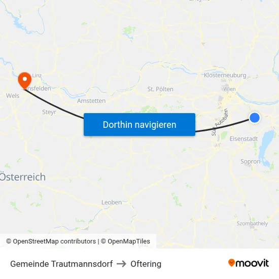 Gemeinde Trautmannsdorf to Oftering map