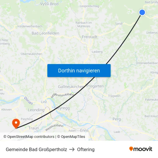 Gemeinde Bad Großpertholz to Oftering map