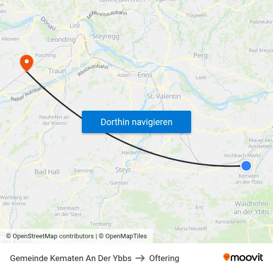 Gemeinde Kematen An Der Ybbs to Oftering map