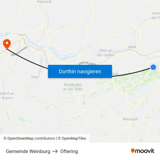 Gemeinde Weinburg to Oftering map