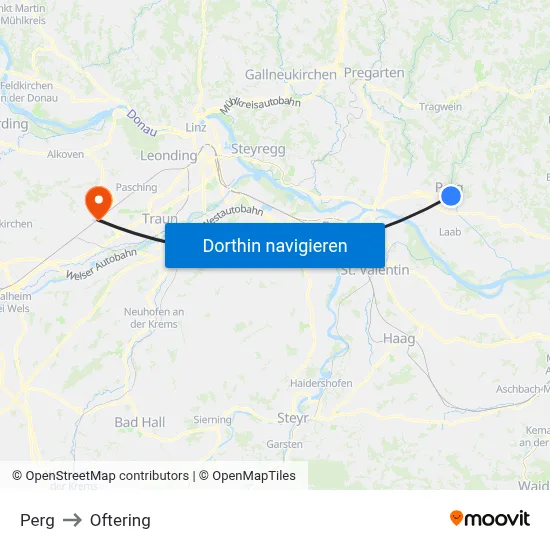 Perg to Oftering map