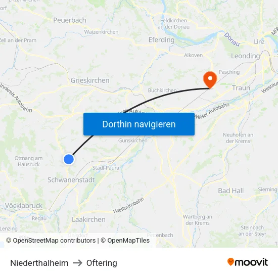 Niederthalheim to Oftering map