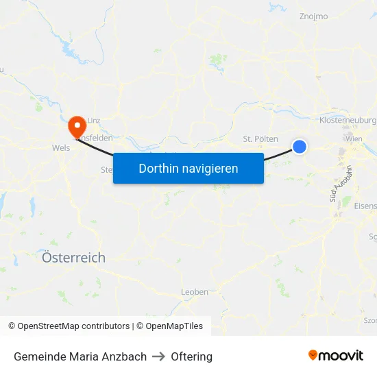 Gemeinde Maria Anzbach to Oftering map