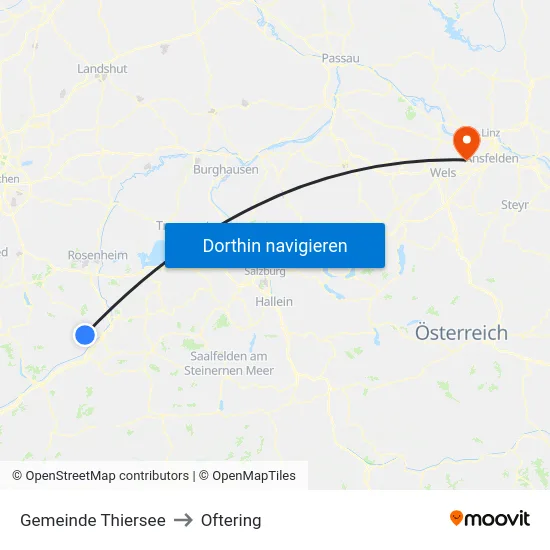 Gemeinde Thiersee to Oftering map