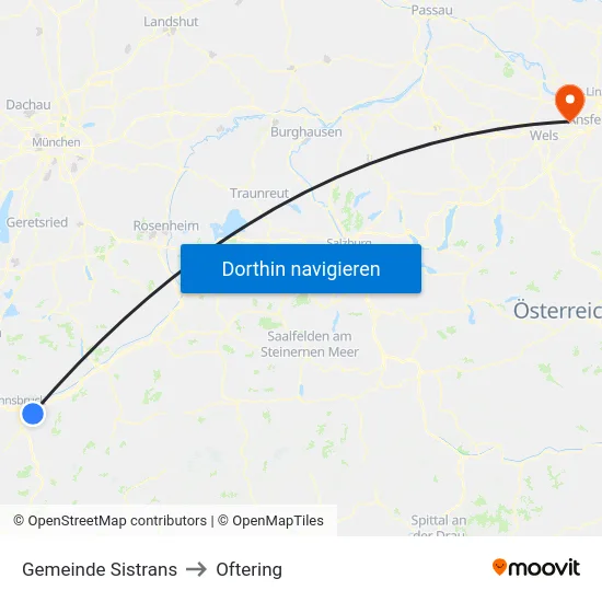 Gemeinde Sistrans to Oftering map