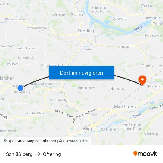 Schlüßlberg to Oftering map