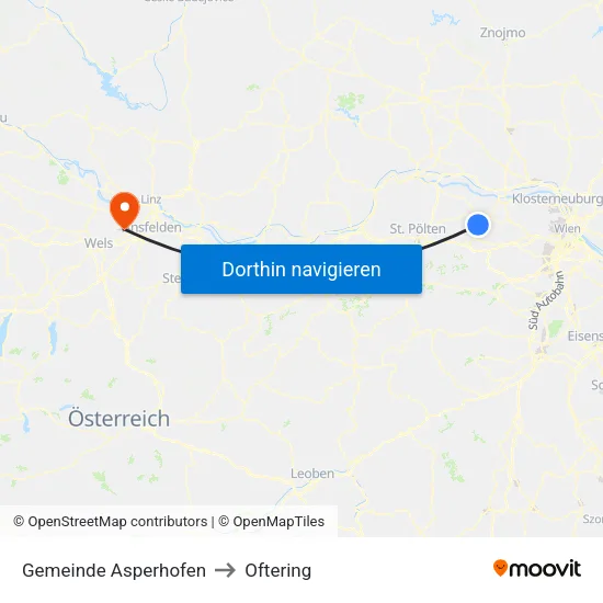 Gemeinde Asperhofen to Oftering map