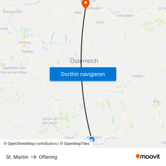 St. Martin to Oftering map