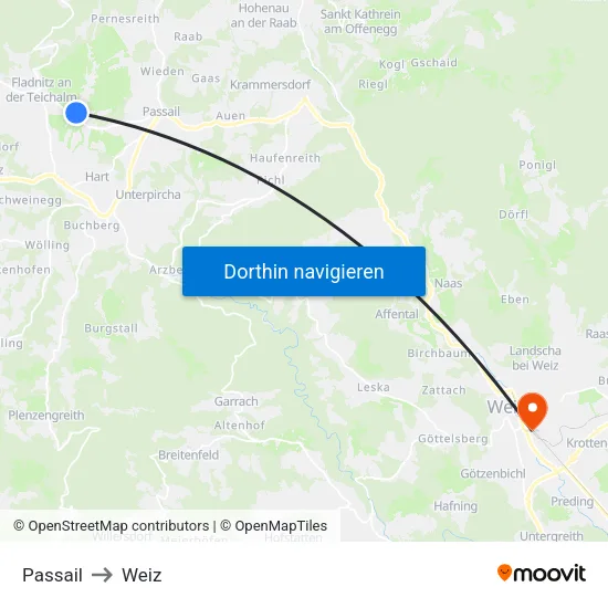 Passail to Weiz map