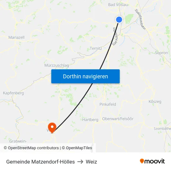 Gemeinde Matzendorf-Hölles to Weiz map