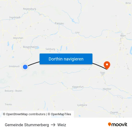 Gemeinde Stummerberg to Weiz map
