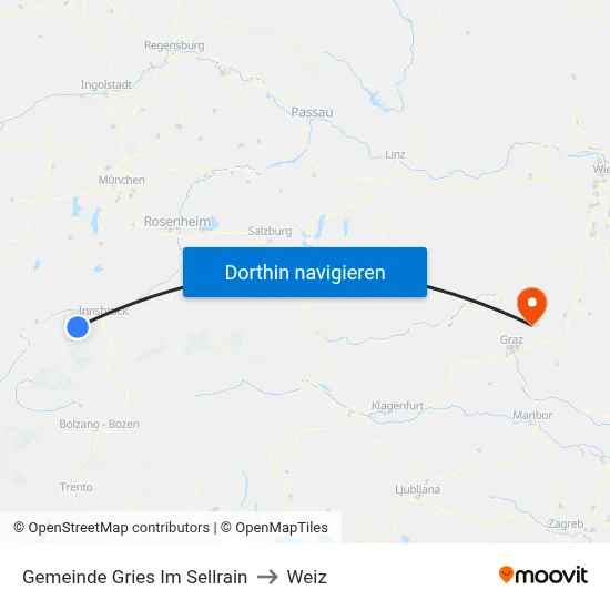 Gemeinde Gries Im Sellrain to Weiz map