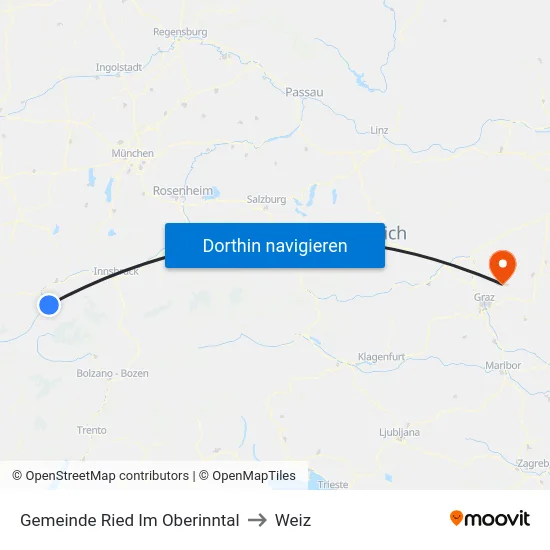 Gemeinde Ried Im Oberinntal to Weiz map