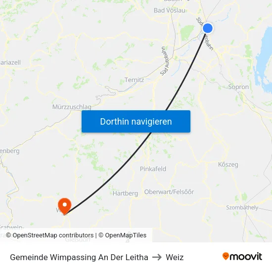 Gemeinde Wimpassing An Der Leitha to Weiz map