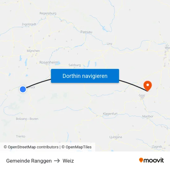 Gemeinde Ranggen to Weiz map