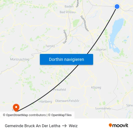 Gemeinde Bruck An Der Leitha to Weiz map