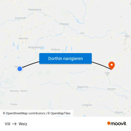 Vill to Weiz map