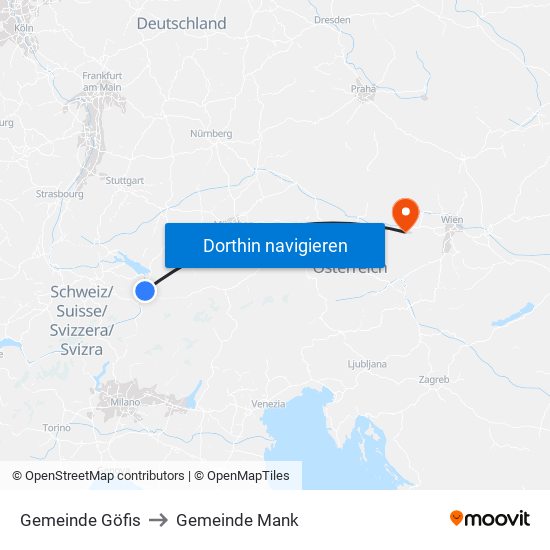 Gemeinde Göfis to Gemeinde Mank map