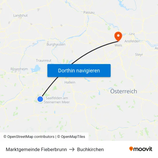 Marktgemeinde Fieberbrunn to Buchkirchen map