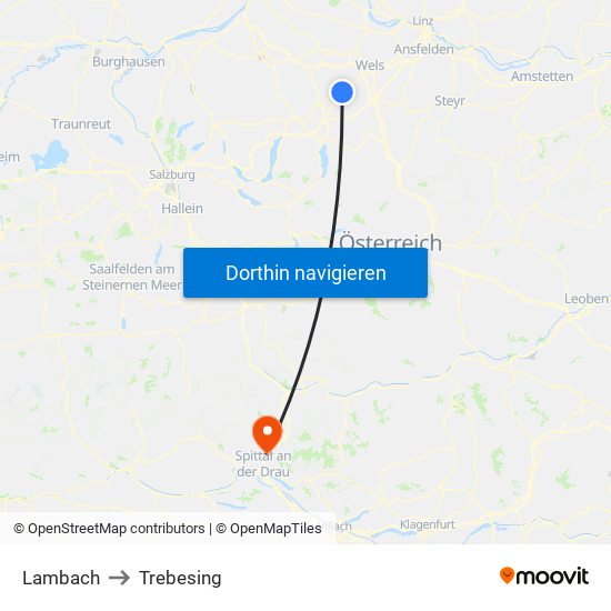 Lambach to Trebesing map