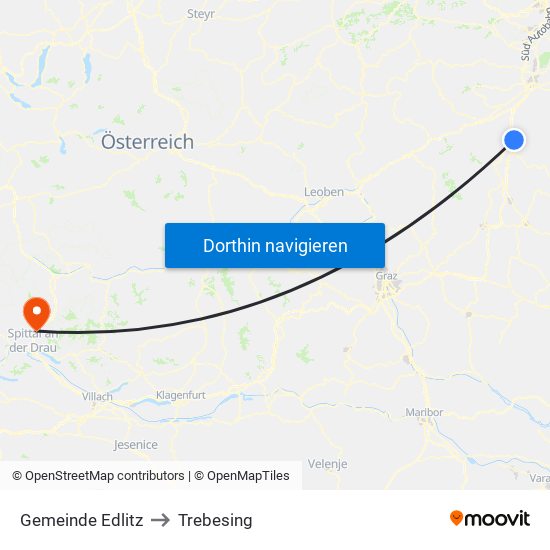 Gemeinde Edlitz to Trebesing map