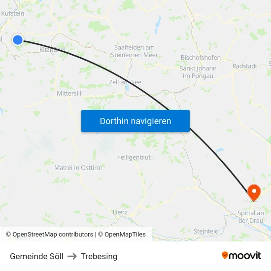 Gemeinde Söll to Trebesing map
