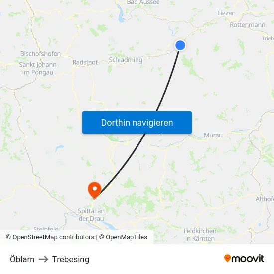 Öblarn to Trebesing map