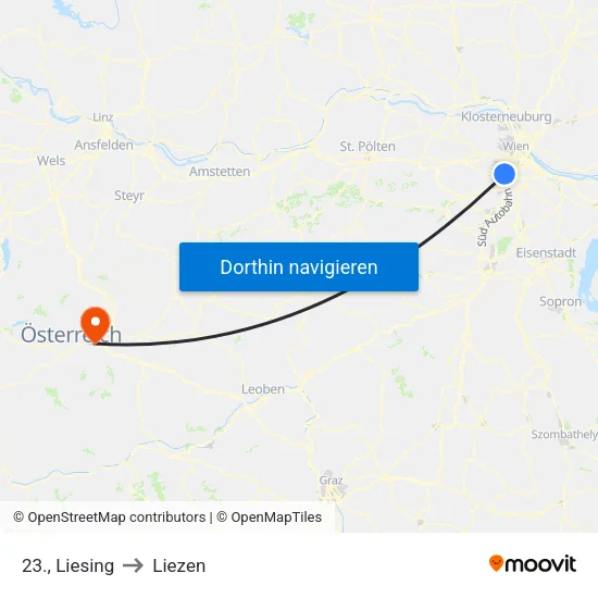 23., Liesing to Liezen map