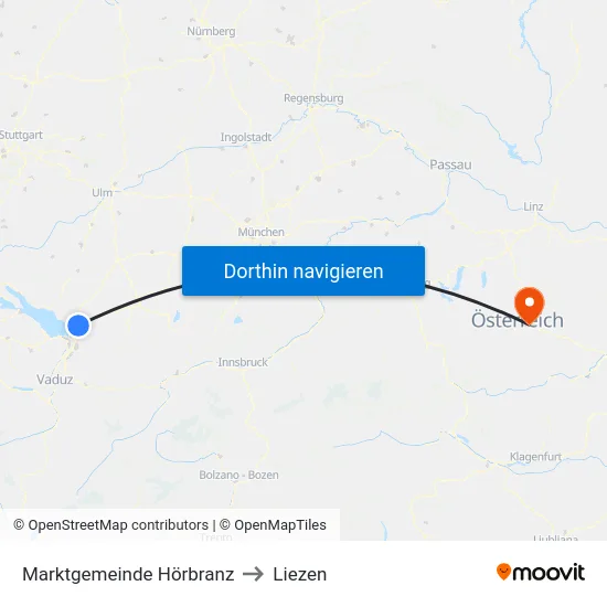 Marktgemeinde Hörbranz to Liezen map