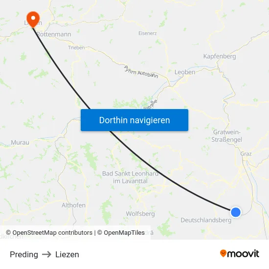 Preding to Liezen map