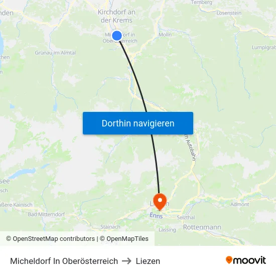 Micheldorf In Oberösterreich to Liezen map