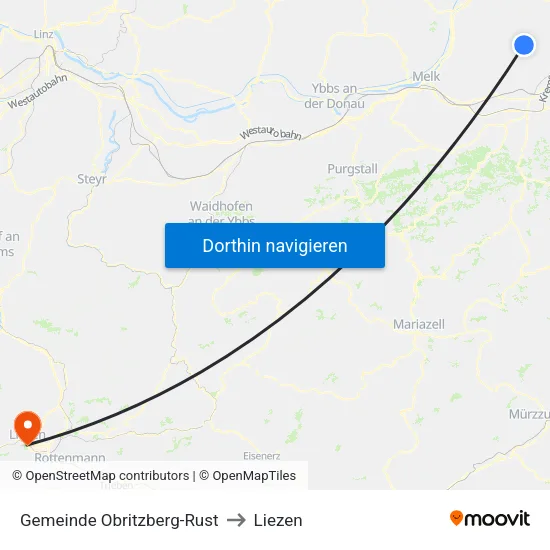 Gemeinde Obritzberg-Rust to Liezen map