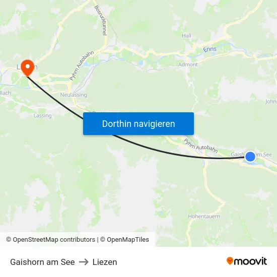 Gaishorn am See to Liezen map