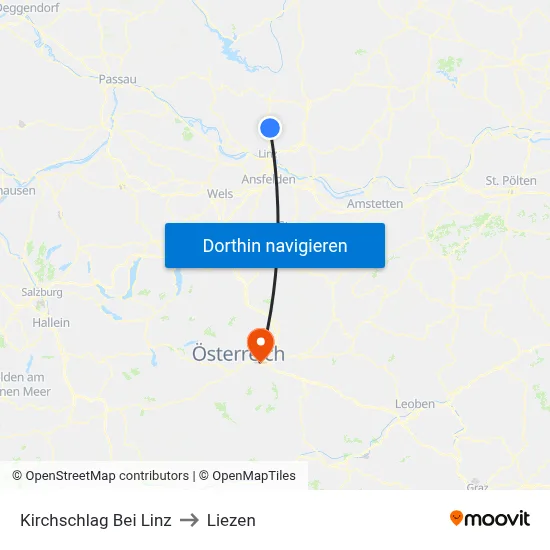 Kirchschlag Bei Linz to Liezen map