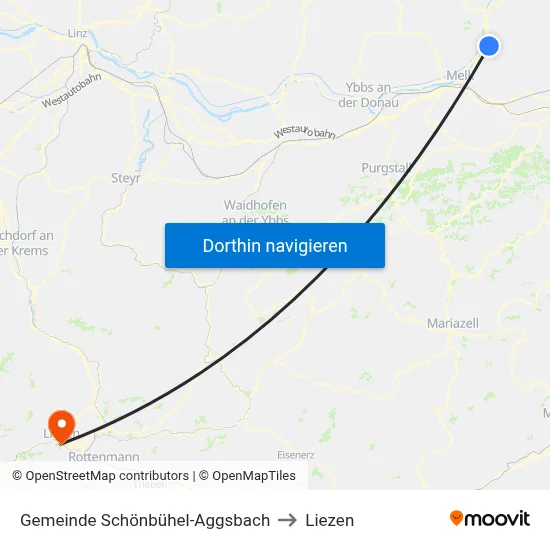 Gemeinde Schönbühel-Aggsbach to Liezen map