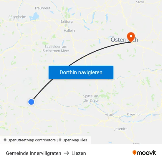 Gemeinde Innervillgraten to Liezen map