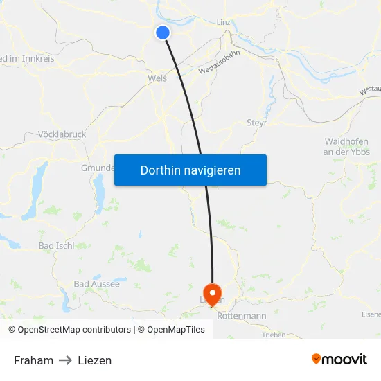 Fraham to Liezen map