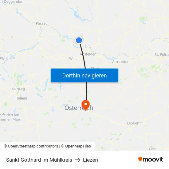 Sankt Gotthard Im Mühlkreis to Liezen map