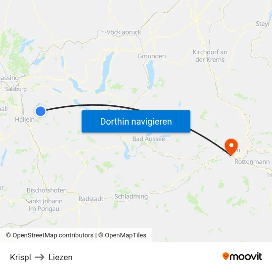 Krispl to Liezen map